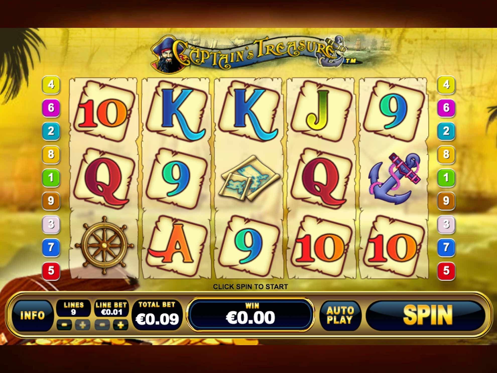 Captain’s Treasure Slot - Inetrface - uwin3333