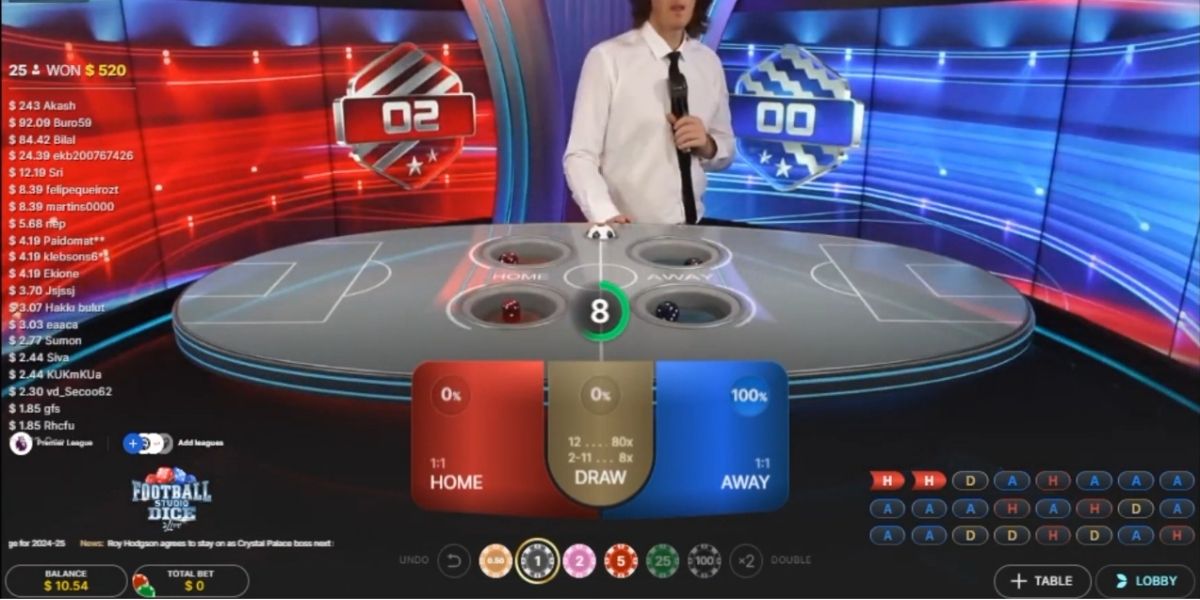 Football Studio Dice - Game Play 1 - uwin3333